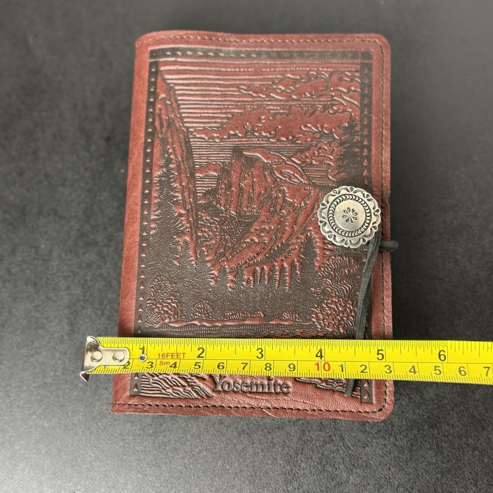 Oberon Design YOSEMITE HALF DOME Leather Journal Cover in RED/WINE 7x5" SMALL - Picture 7 of 7